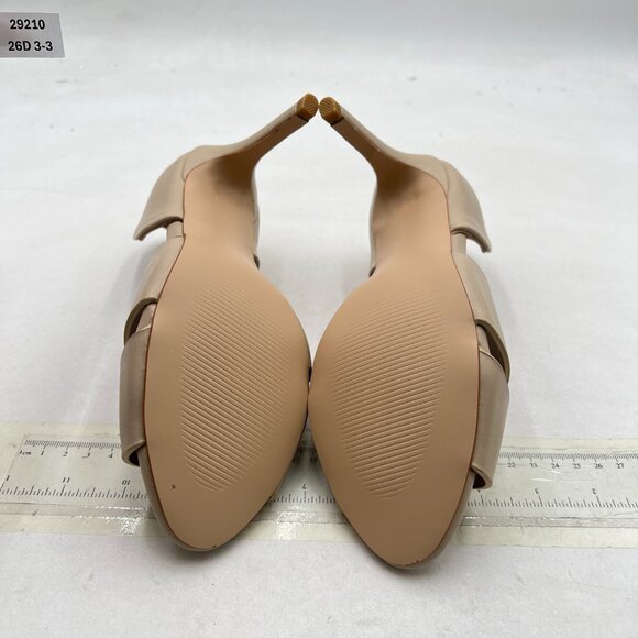 Pazzion Beige Sexy Open Toe High Heel Slip On Stiletto Heeled Two Pieces Sandals - Picture 7 of 8